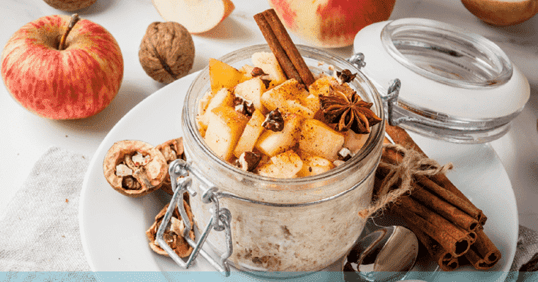 Delicious fall food favorite: Apple cinnamon overnight oats